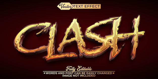 Plantilla de efectos de texto editables vectoriales de Golden Historic War Clash