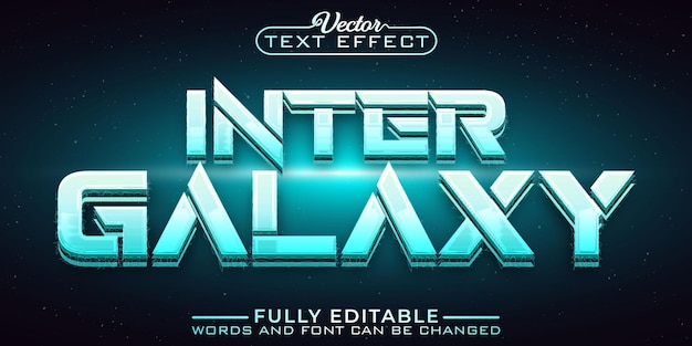 Plantilla de efectos de texto editables vectoriales de SciFi Inter Galaxy turquesa