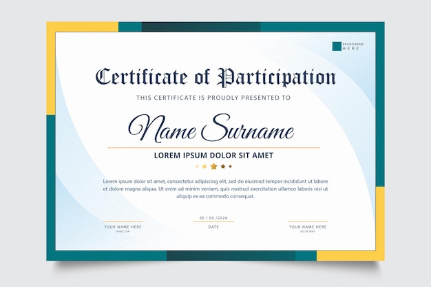 Plantilla elegante de certificado de apreciación