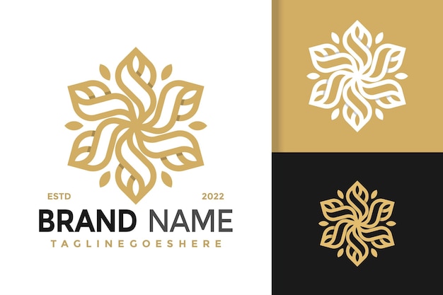Plantilla elegante del ejemplo del vector del diseño del logotipo del ornamento de la flor