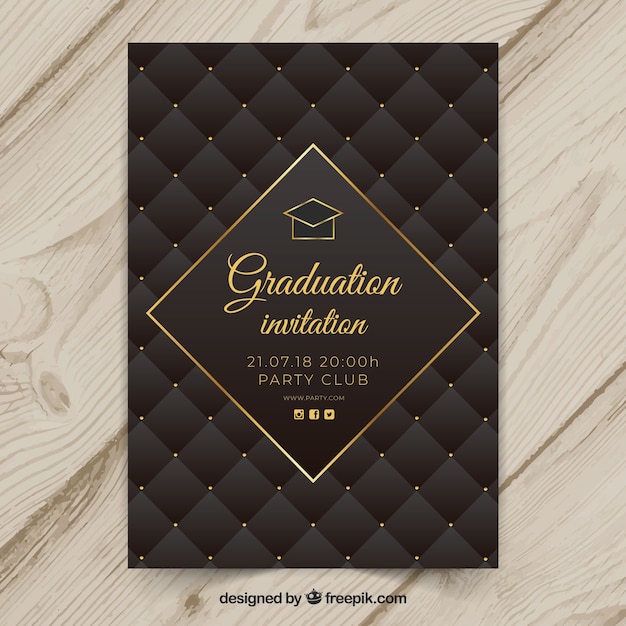 Vector plantilla elegante de invitación de graduación