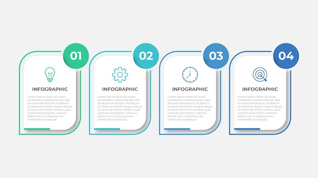 Plantilla de elemento de 4 pasos de infografía empresarial