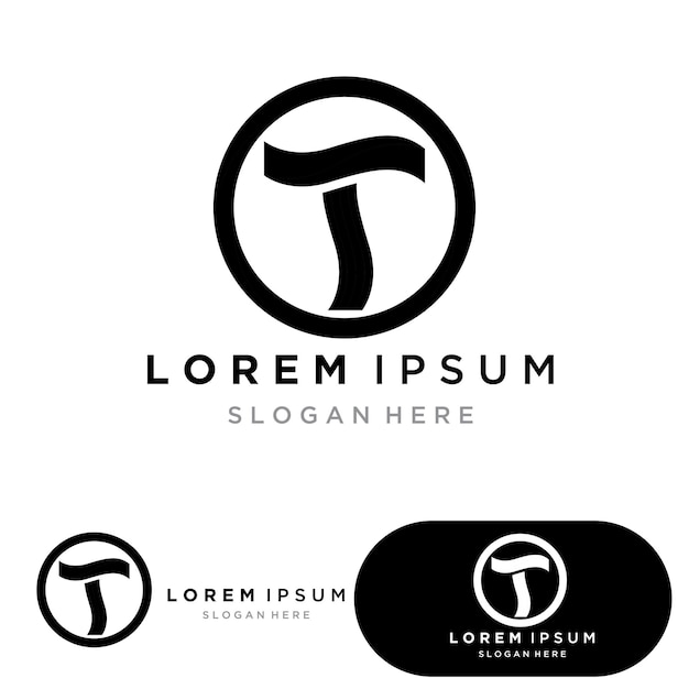 Plantilla de elemento de diseño de icono de logotipo T