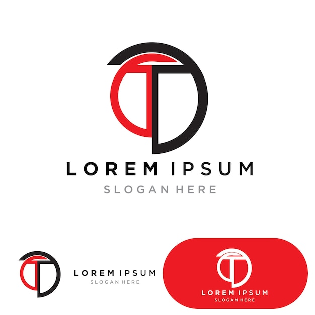 Plantilla de elemento de diseño de icono de logotipo T