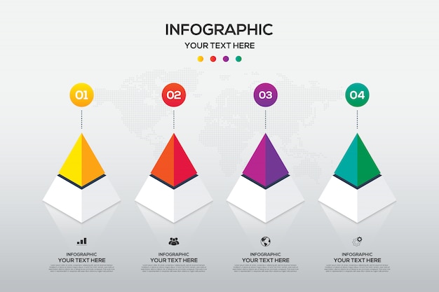 Plantilla de elemento de diseño de infografía empresarial para presentación con 4 opciones