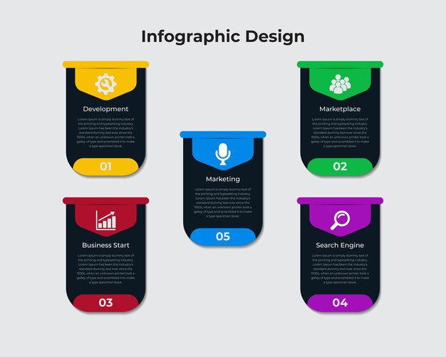 Plantilla de elemento de diseño infográfico moderno, gráfico de presentación