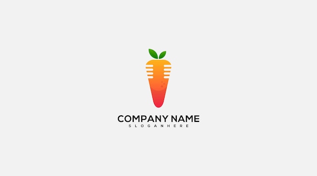 Plantilla de elemento de diseño de logotipo de vector de zanahoria fresca