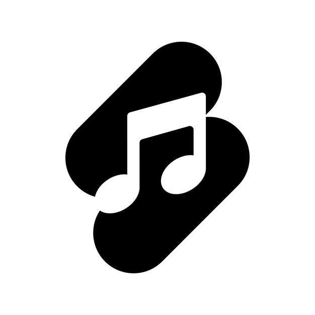 plantilla de elemento de diseño vectorial del icono de la nota musical