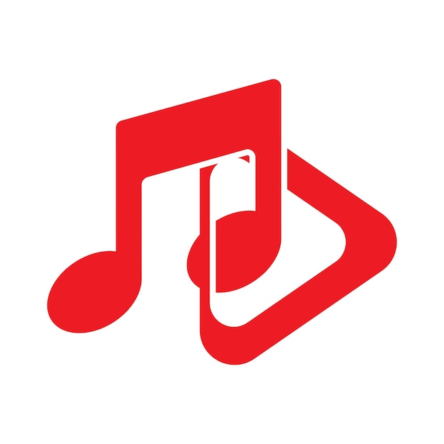 plantilla de elemento de diseño vectorial del icono de la nota musical