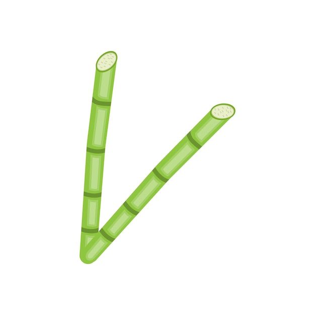 Plantilla de elemento de ilustración de diseño minimalista simple de vector de planta verde de comida de panda con logotipo de bambú