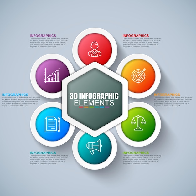 plantilla de elemento de infografía 3d