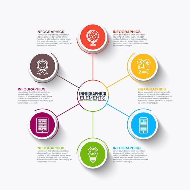 Vector plantilla de elemento de infografía 3d