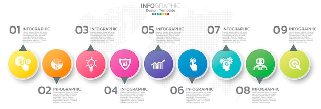 plantilla de elemento de infografía colorido