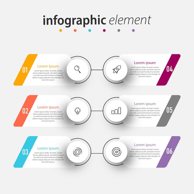 Plantilla de elemento de infografía de presentación.