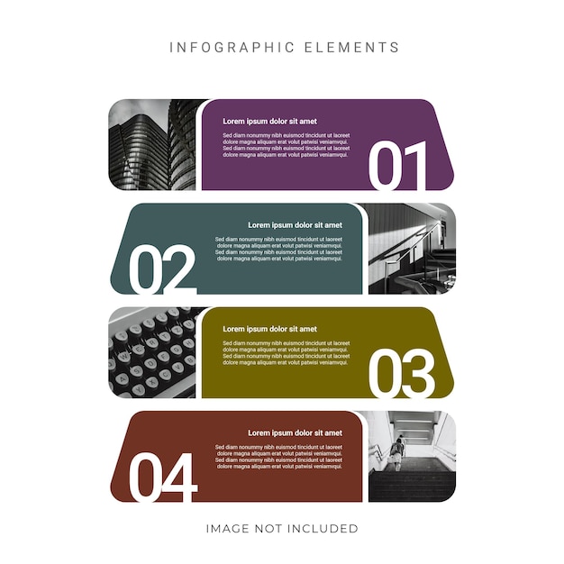 plantilla de elemento infográfico de línea de tiempo de cuatro pasos