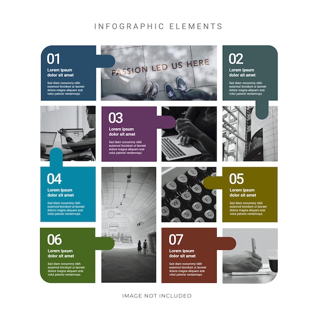 Plantilla de elemento infográfico de tabla de contenido