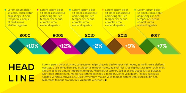 Plantilla de elemento infográfico de timeline general