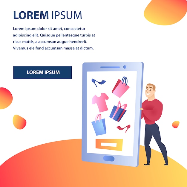 Plantilla de elemento de sitio web de compras en línea
