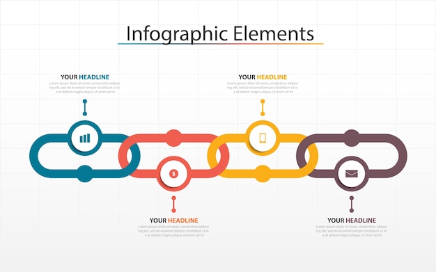 Vector plantilla de elementos de círculo colorido infografía