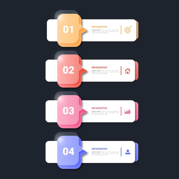 Plantilla de elementos de infografía colorida