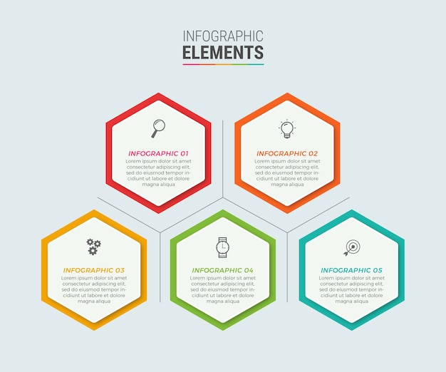 Plantilla de elementos de infografía empresarial