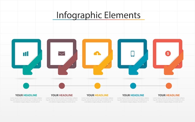 Plantilla de elementos de infografía flecha colorida