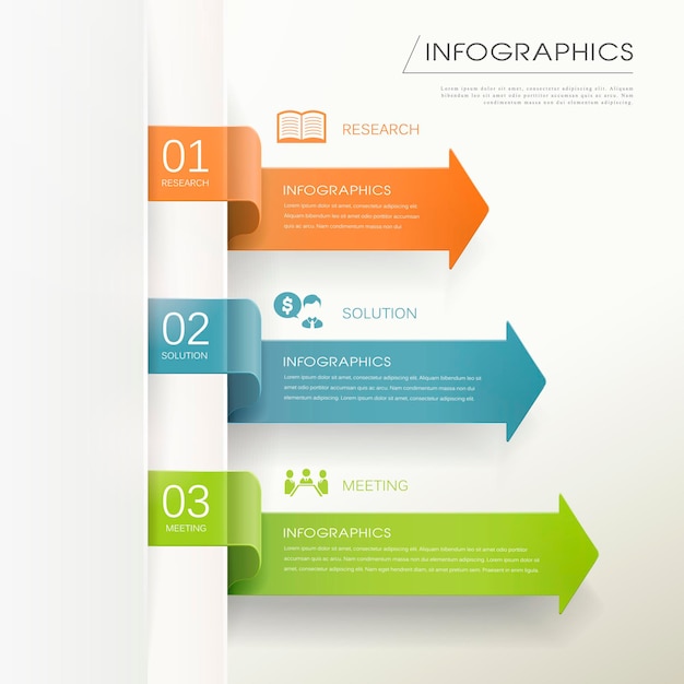 Plantilla de elementos de infografía de gráfico de barras de flecha moderna