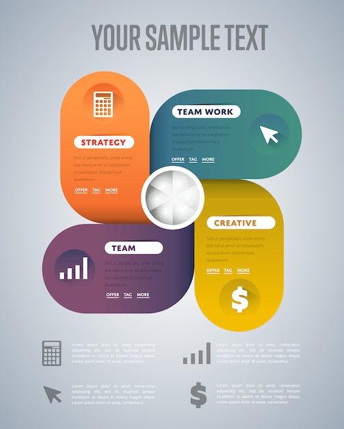 Plantilla de elementos de infografía