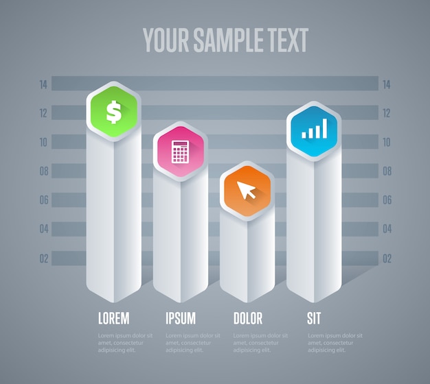 Plantilla de elementos de infografía