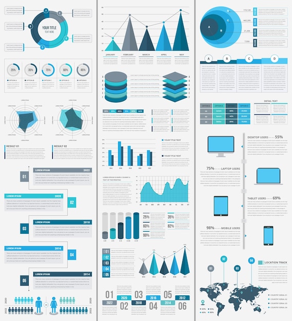 Plantilla de elementos de infografía