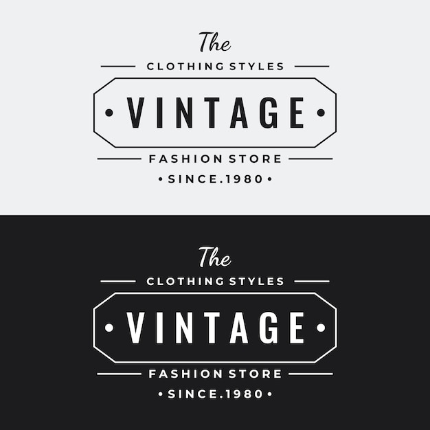 Plantilla de elementos de tipografía retro hipster para tienda de ropa cafetería tienda de cervezarestauranteetiqueta de negociocartelmarca vintage