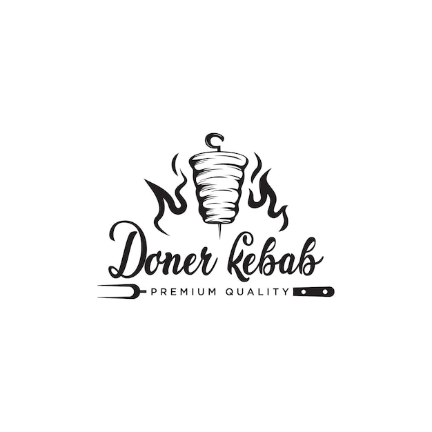 Plantilla de emblema de doner kebab símbolo de vector estilizado