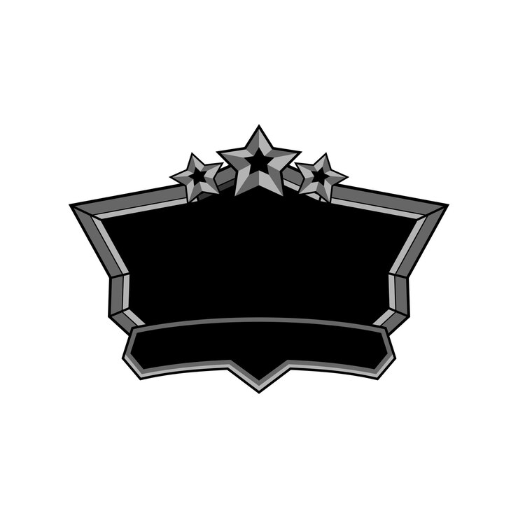 plantilla de emblema de estrella de insignia en blanco