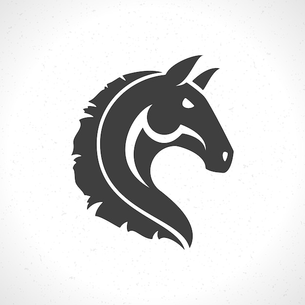 Plantilla de emblema de logotipo de cara de caballo