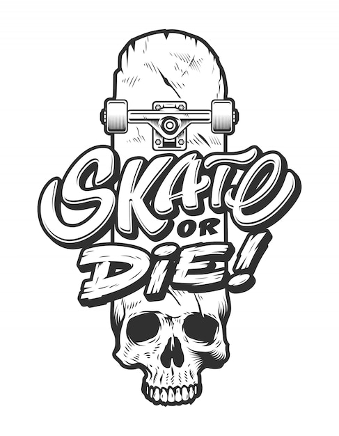 Plantilla de emblema de skate vintage