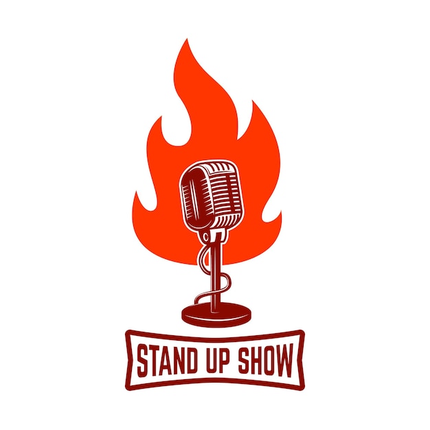 plantilla de emblema de stand up show elemento de diseño para cartel volante signo de emblema ilustración vectorial