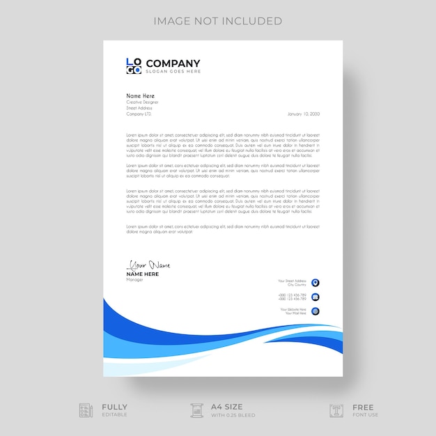 plantilla de encabezado de carta de negocios corporativa profesional y creativa