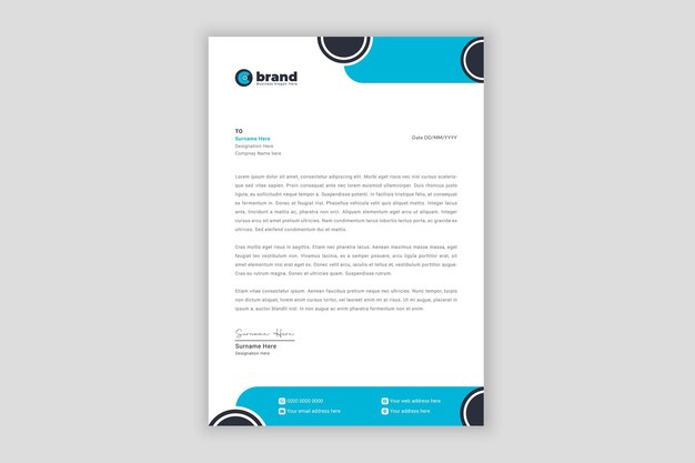 plantilla de encabezado de carta de resumen plano