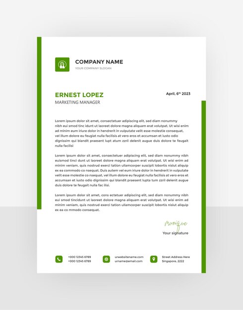 plantilla de encabezado comercial verde y blanco