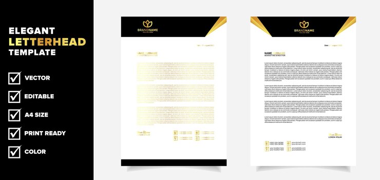 plantilla de encabezado de lujo color oro