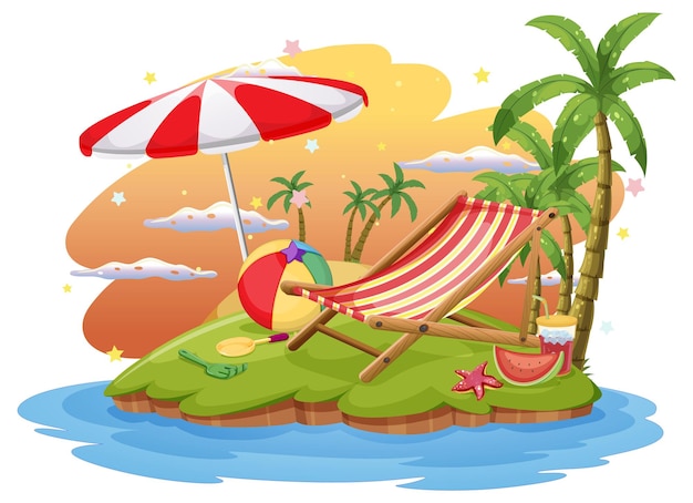 Plantilla de escena de playa de verano