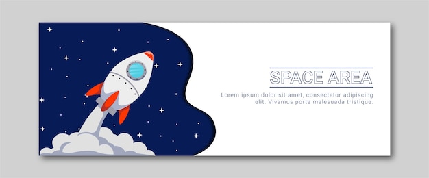 Plantilla de espacio de diseño de banner de área espacial plantilla de banner temático