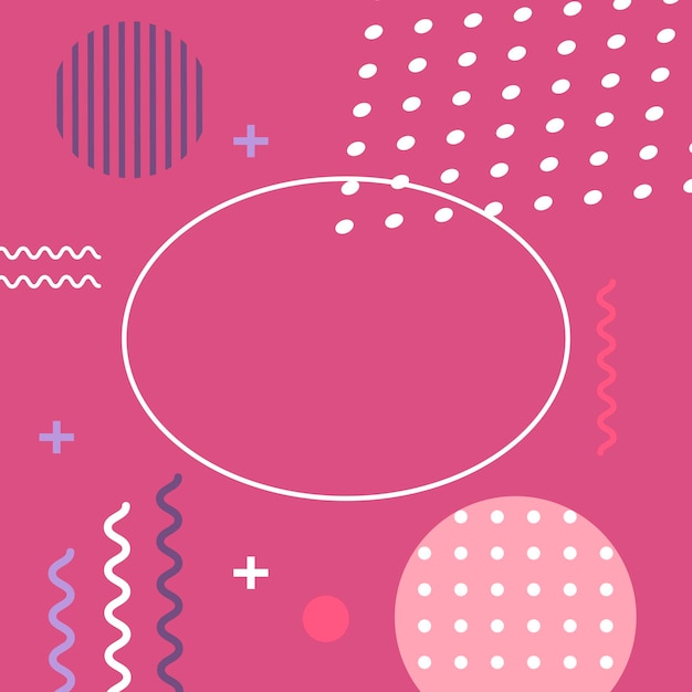 Plantilla con espacio para texto Ilustración vectorial en estilo Memphis Diseño de tarjeta de impresión de póster