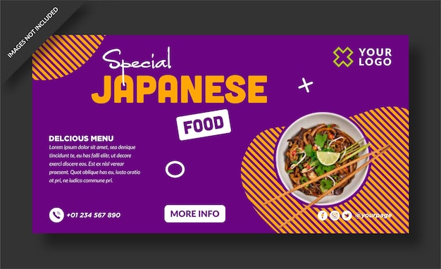 Plantilla especial de banner de menú de comida japonesa