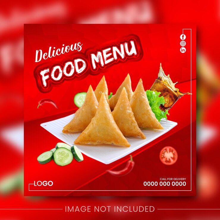 Plantilla especial de banner de redes sociales para publicaciones de comida Menú de comida de restaurante Publicación en redes sociales