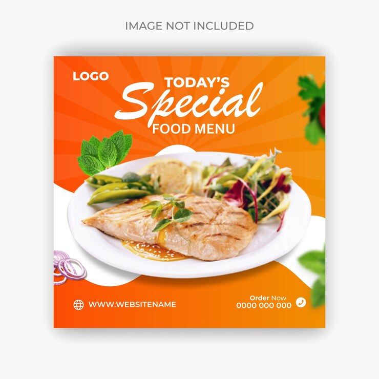 Plantilla especial de diseño de publicación de banner de promoción de redes sociales de menú de comida de pollo y hamburguesa