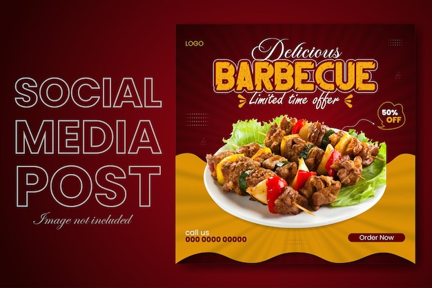 plantilla especial de diseño de publicaciones de comida rápida en las redes sociales