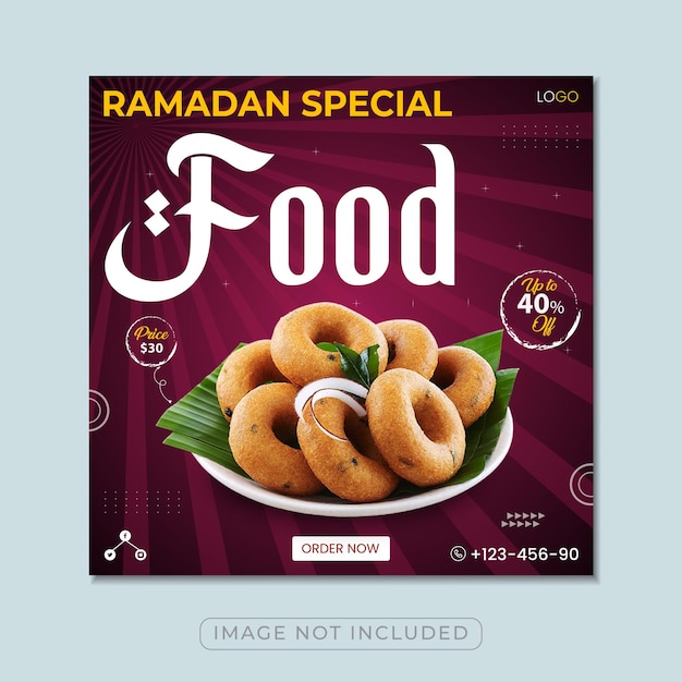 Plantilla especial de publicación en redes sociales de Ramadán