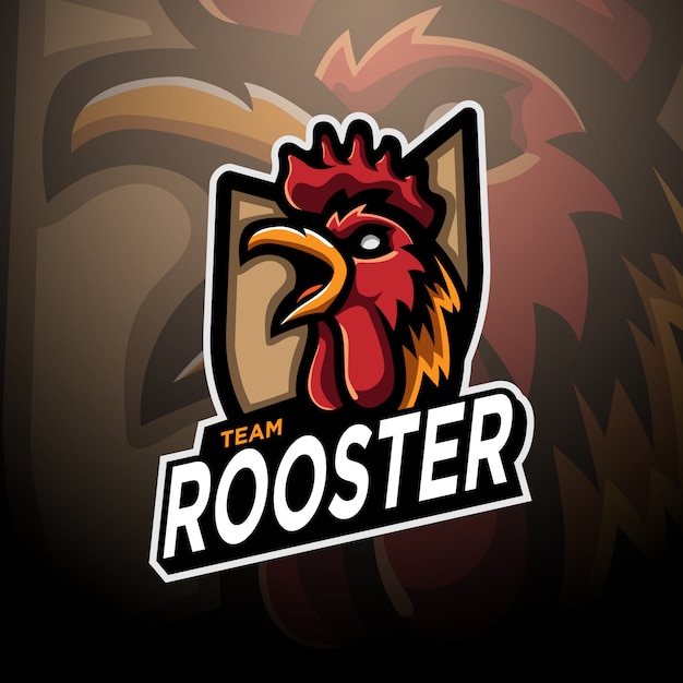 Plantilla de esport para juegos con logotipo de gallo