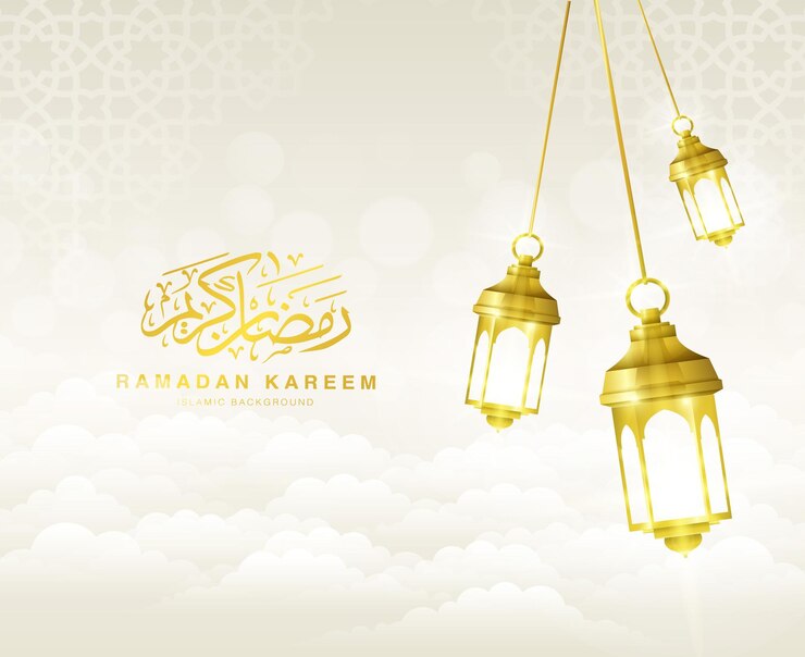 plantilla de estandarte dorado árabe de Ramadan Kareem
